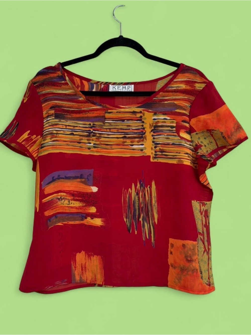 Kemp Red Abstract Two-Piece Set - Picture 2 of 7